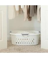 Iris Usa 50L Plastic Hip Hold Laundry Basket Hamper Organizer with Built