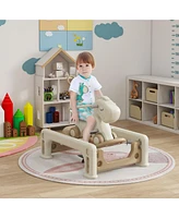 Qaba 5 in 1 Rocking Horse for Toddlers 1-6 Years w/ Balance Board