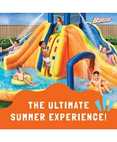 Banzai Rapid Falls Dual Slides Outdoor Water Park Climbing Rope Lagoon, Ages 5+