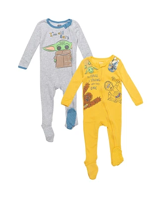 Starwars Baby Boys Star Wars 2 Pack Zip Up Sleep N' Play Coveralls