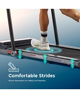 Sunny Health & Fitness Pegasus Smart Treadmill with 20” Wide Running Belt and Customizable Workout Programs, Bluetooth Connectivity with SunnyF