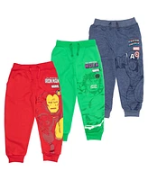 Marvel Toddler Boys Avengers Fleece 3 Pack Jogger Pants to Spider-Man Venom Iron Man Thor