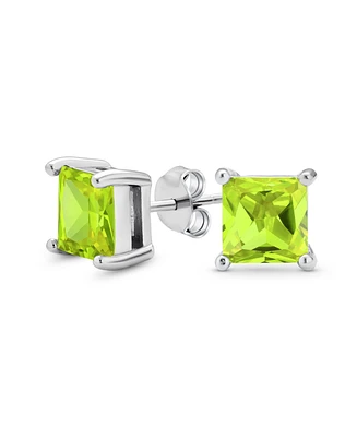 Bling Jewelry Square Cubic Zirconia Cz Stud Earrings Sterling Silver