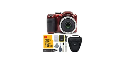 Kodak Pixpro AZ255 Astro Zoom 16MP Digital Camera (Red) with 32GB Sd Card Bundle