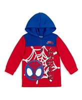 Marvel Little Boys Spidey and His Amazing Friends Ghost-Spider Miles Morales Spider-Man Fleece Half Zip Hoodie to