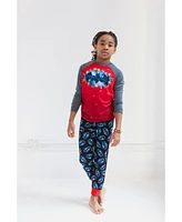 Dc Comics Boys Justice League Superman Batman Christmas Pullover Pajama Shirt and Pants Sleep Set