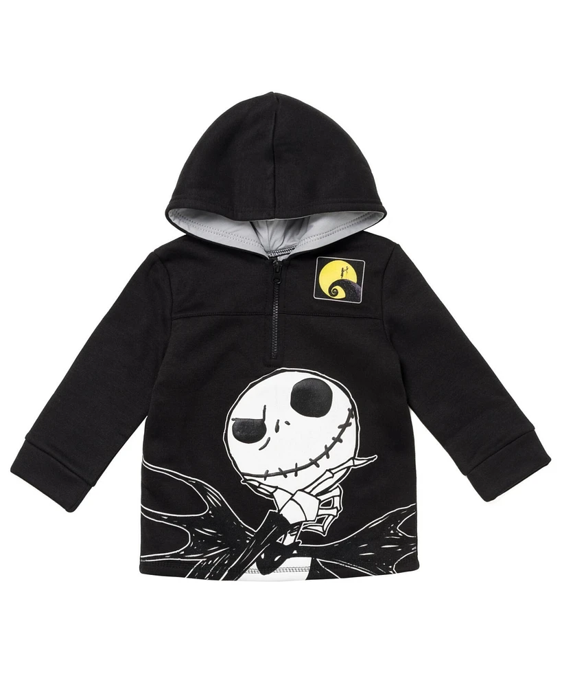 Disney Toddler Boys Nightmare Before Christmas Jack Skellington Oogie Boogie Sally Fleece Quarter Zip Hoodie to