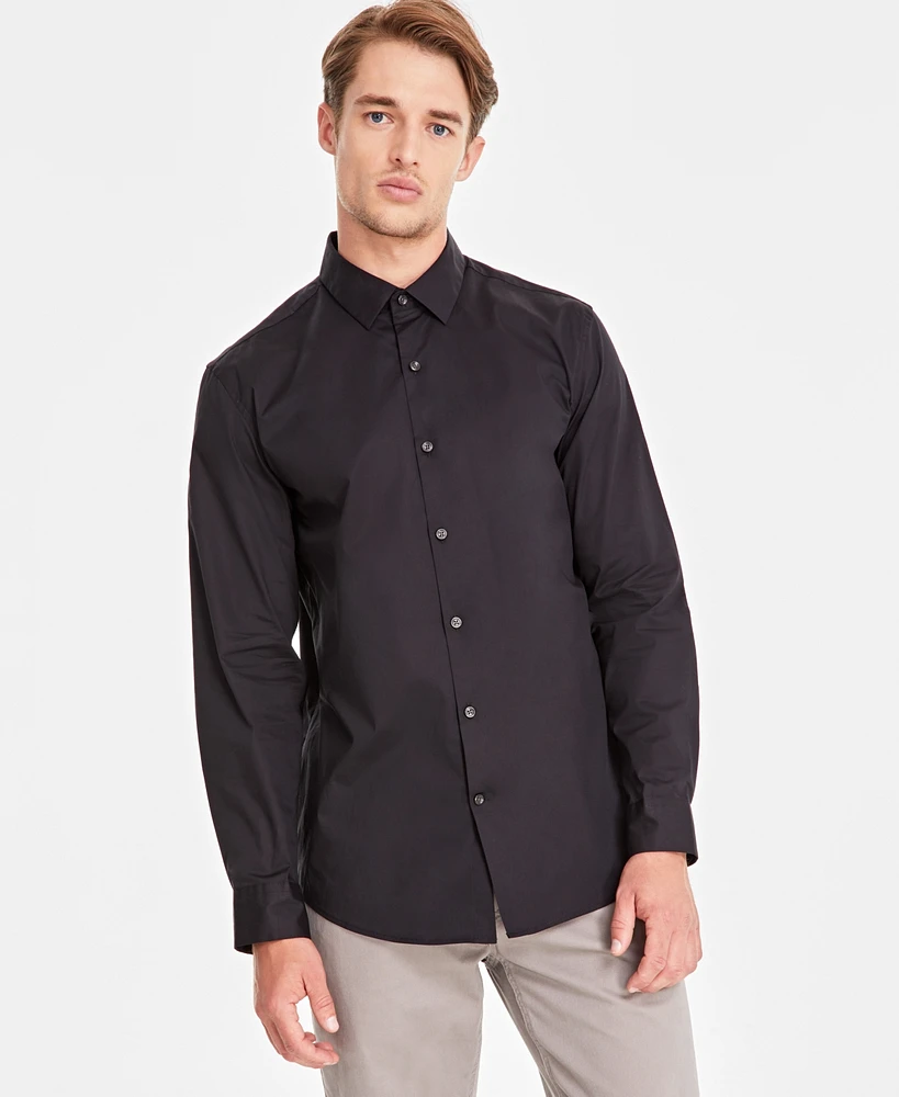 Alfani Men's Modern Classic-Fit Stretch Solid Button-Down Shirt, Created for Macy's