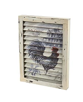 Slickblue Charming Rooster Window Shutter Wall Decor for Rustic Farmhouse Style