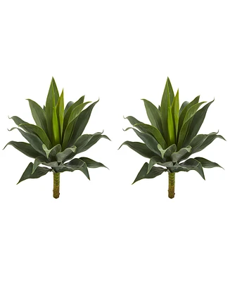 Slickblue Large Artificial Agave Plant Lifelike Succulent for Modern Indoor & Outdoor Decor (Set of 2)