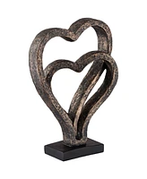 Kensington Hill Interlocking Hearts 11 3/4" High Bronze Finish Sculpture