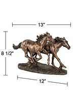 Kensington Hill Horses Running Wild 8 1/2" High Statue