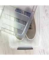 Iris Usa Quart Stack & Pull Clear storage Box, Gray