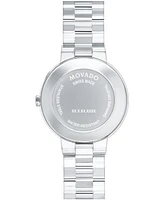 Movado Women's Sapphire Swiss Quartz Stainless Steel Diamond Accent Watch 28mm - Silver