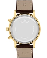 Movado Men's Museum Classic Swiss Quartz Chrono Leather Watch 42mm