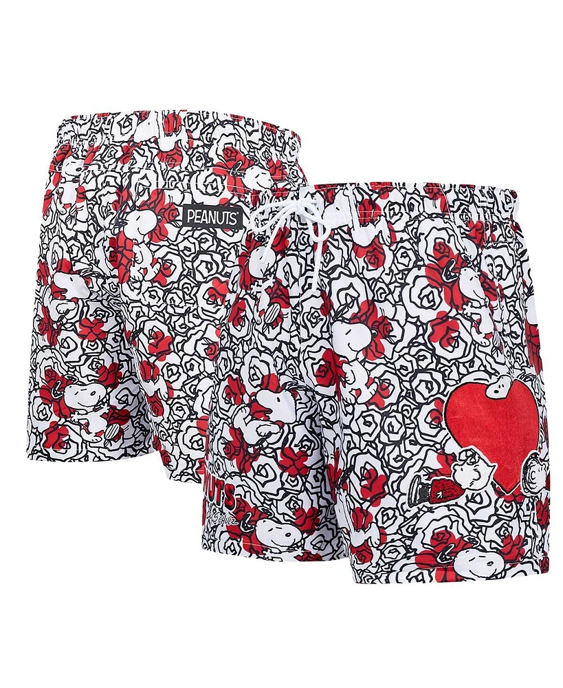 Freeze Max Men's White Peanuts Snoopy Loves Flowers Shorts