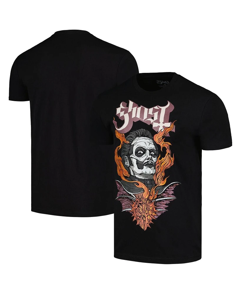 Global Merch Men's Black Ghost Heart Hypnosis T-Shirt