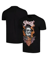 Global Merch Men's Black Ghost Heart Hypnosis T-Shirt