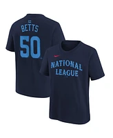 Nike Big Boys and Girls Mookie Betts Navy National League 2024 Mlb All-Star Game Name Number T-Shirt