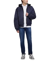 Guess Men's John Bomber Jacket with Removable Hooded Inset