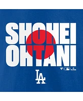 Fanatics Men's Shohei Ohtani Royal Los Angeles Dodgers Flag T-Shirt