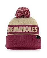 Nike Men's Gold/Garnet Florida State Seminoles Primetime Peak Cuffed Knit Hat with Pom