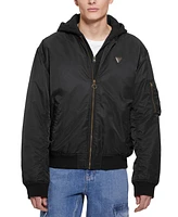 Guess Men's John Bomber Jacket with Removable Hooded Inset