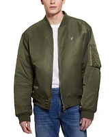 Guess Men's John Bomber Jacket with Removable Hooded Inset