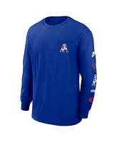 Nike Men's Royal New England Patriots Rewind Heavy Max 90 Pocket Long Sleeve T-Shirt