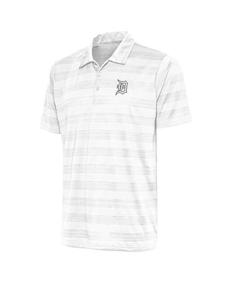 Antigua Men's White Detroit Tigers Metallic Compass Polo