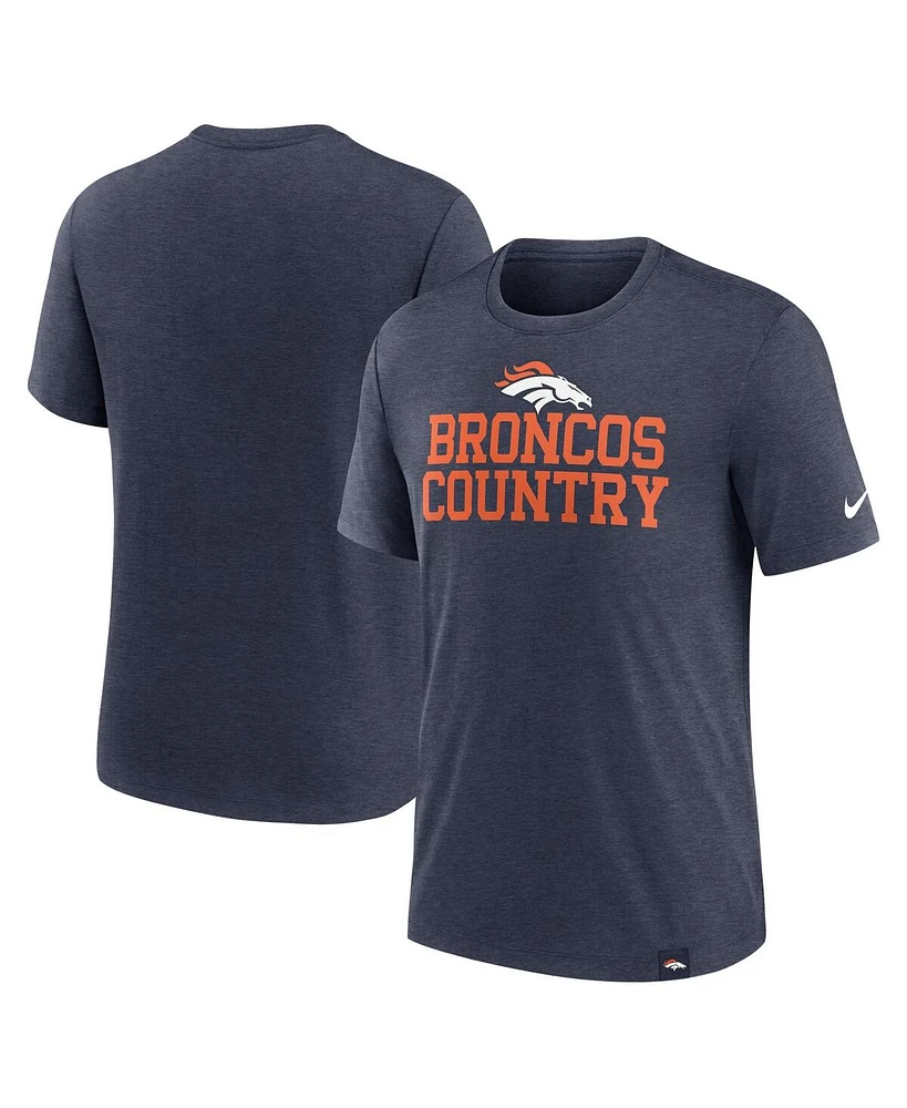 Nike Men's Heather Navy Denver Broncos Blitz Tri-Blend T-Shirt