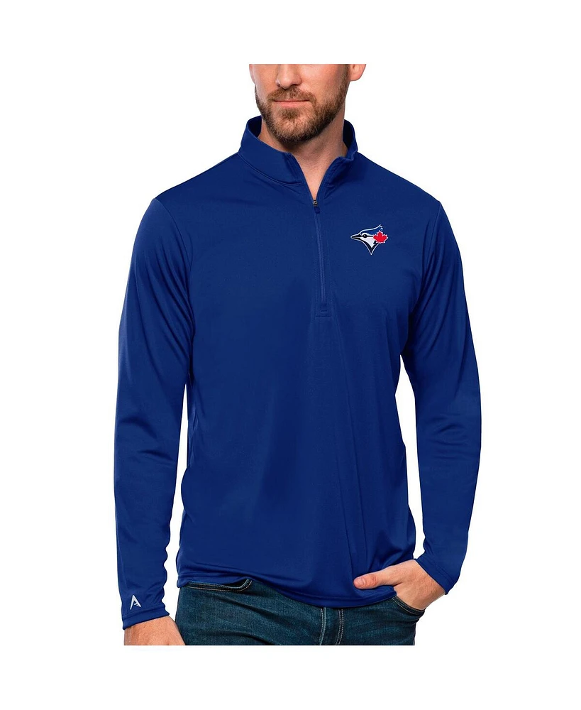 Antigua Men's Royal Toronto Blue Jays Tribute Quarter-Zip Pullover Top