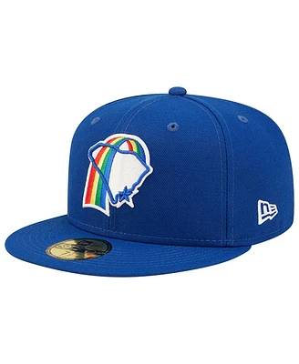 New Era Men's Blue Charleston RiverDogs Rainbows Theme Night 59FIFTY Fitted Hat