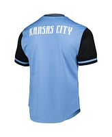 Mitchell & Ness Men's Sky-Blue Sporting Kansas City Mesh V-Neck T-Shirt