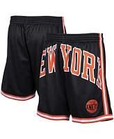 Mitchell & Ness Men's Black New York Knicks Hardwood Classics Big Face 2.0 Shorts