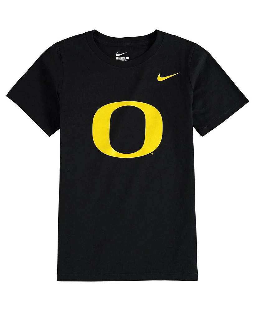 Nike Big Boys and Girls Black Oregon Ducks Cotton Logo T-Shirt