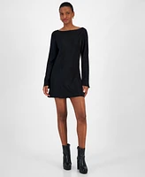 French Connection Women's Ennis Satin Long Sleeve Mini Dress