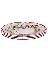 Certified International Christmas Gatherings Dinner Plates, Set of 4