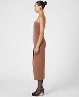 French Connection Women's Azra Twill Strapless Trench Midi Dress