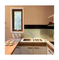 Yescom Stainless Steel Kitchen Sink Faucet Pull Out Dual Function Mixer Taps 1 Handle Long Neck