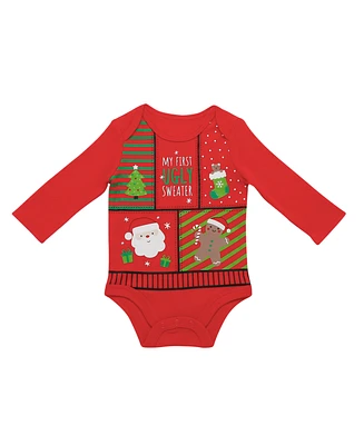 Baby Starters Boys & Girls My 1st Ugly Holiday Sweater Bodysuit