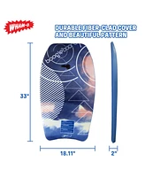 Wham-o 33" Fiber Clad Body Board for Beachwith Wrist Leash , Lightweight Boogie Boards with Eps Core