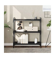 vidaXL Bookcase 3-Tier Black 31.5"x11.8"x33.9" Engineered Wood