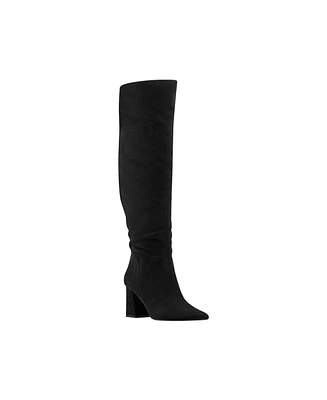 Marc Fisher Women's Garwin Block Heel Pointy Toe Wide Calf Dress Boots