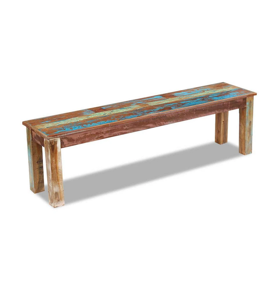 vidaXL Bench Solid Reclaimed Wood 63"x13.8"x18.1"