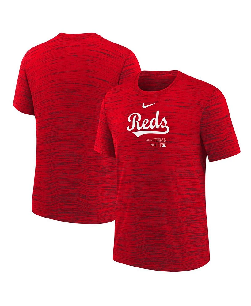 Nike Big Boys and Girls Red Cincinnati Reds Authentic Collection Practice Performance T-Shirt