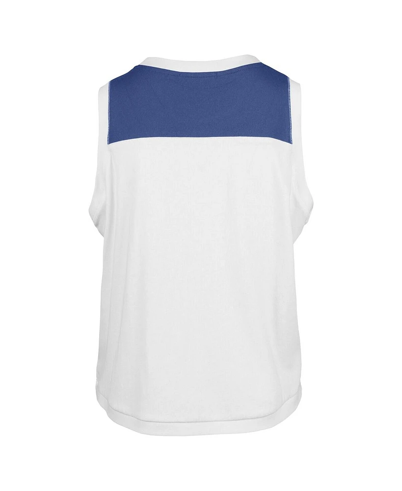 '47 Brand Women's White Los Angeles Dodgers Premier Zoey Waist Length Tank Top
