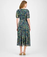 Jamie & Layla Petite Paisley Faux-Wrap Midi Dress