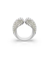 Swarovski Sublima Round Cut, White, Rhodium Plated Cocktail Ring