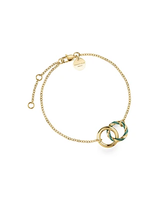 Rosefield Emerald Duo Bracelet In 14K Yellow Gold Plated Stainless Steel